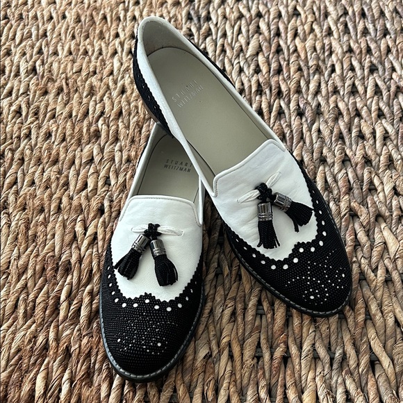 Stuart Weitzman Shoes - Stuart Weitzman Black and White Loafers